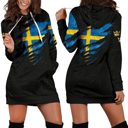 Sweden In Me Hoodie Dress Special Grunge Style