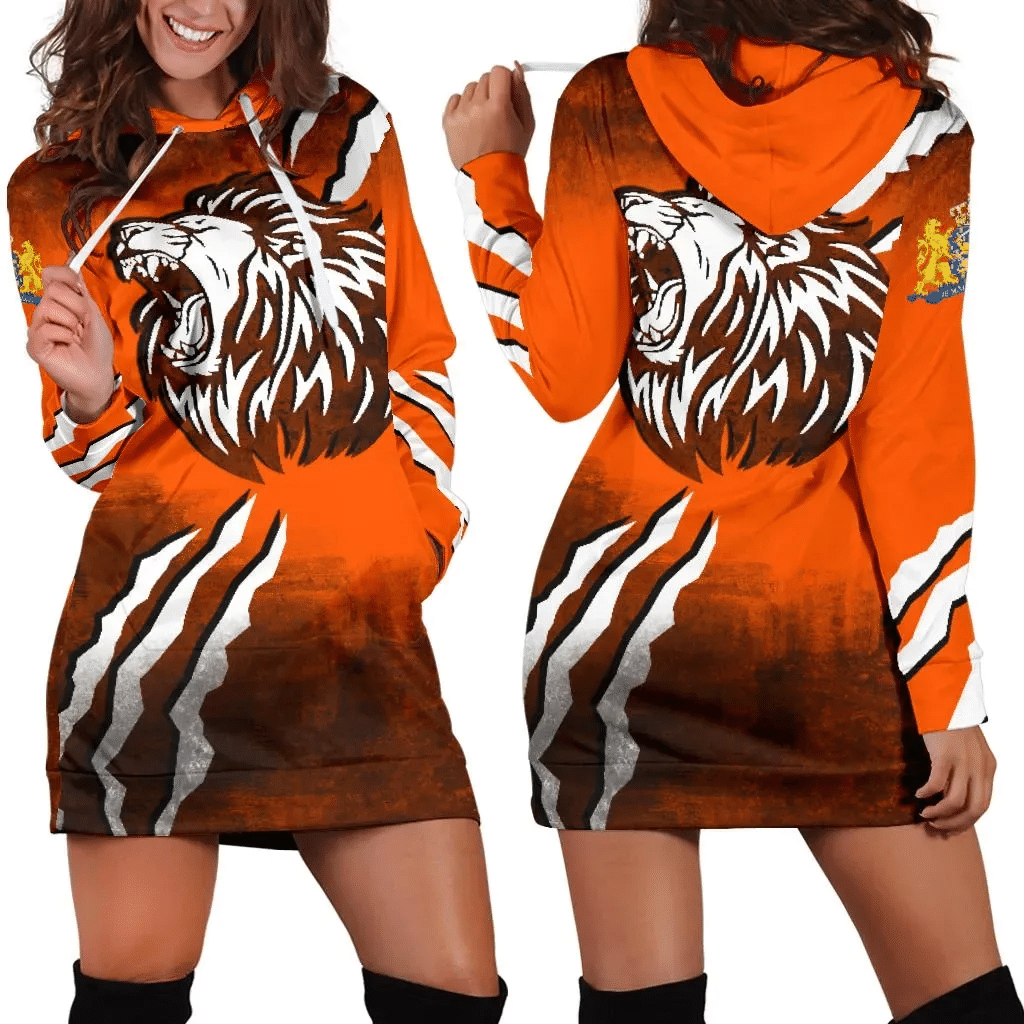 Netherlands Hoodie Dress Lion Attack K7