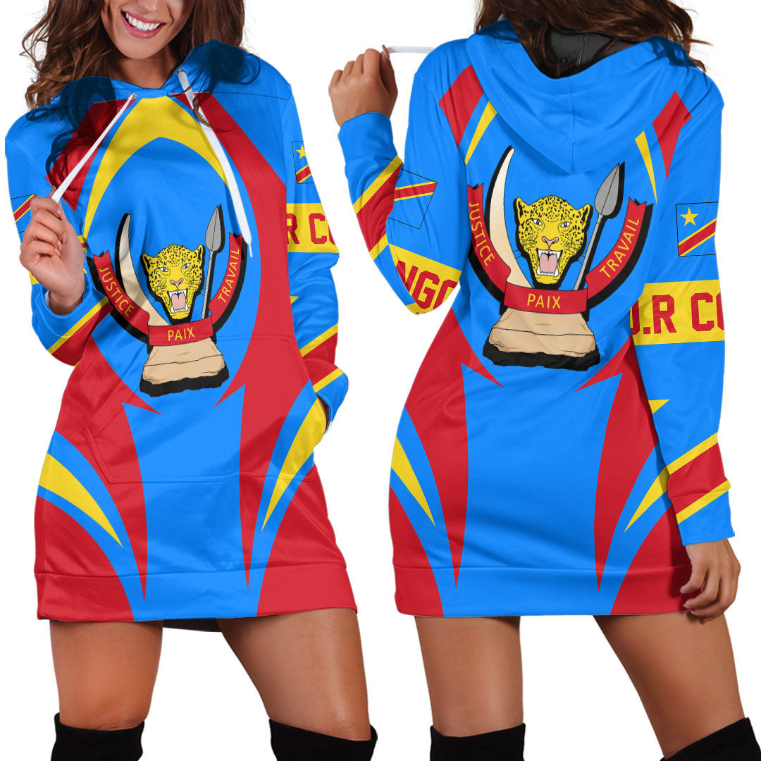 Clothing Democratic Republic Of The Congo Action Flag Hoodie Dress