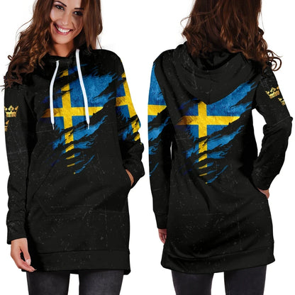 Sweden In Me Hoodie Dress Special Grunge Style