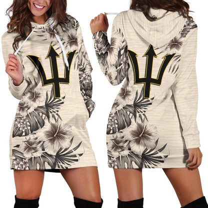 Barbados Hoodie Dress The Beige Hibiscus