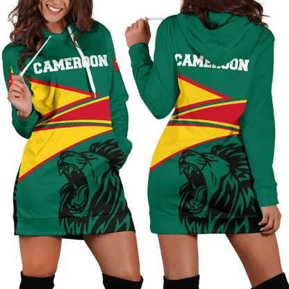 Cameroon Hoodie Dress, Cameroon Strong Flag Women