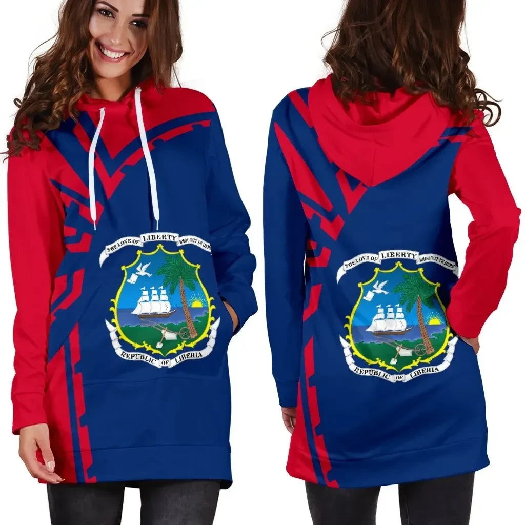 Liberia Hoodie Dress Premium Style Th5