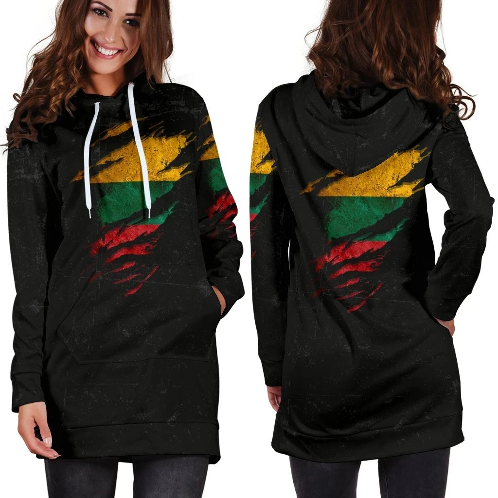 Lithuania in Me Women's Hoodie Dress Special Grunge Style