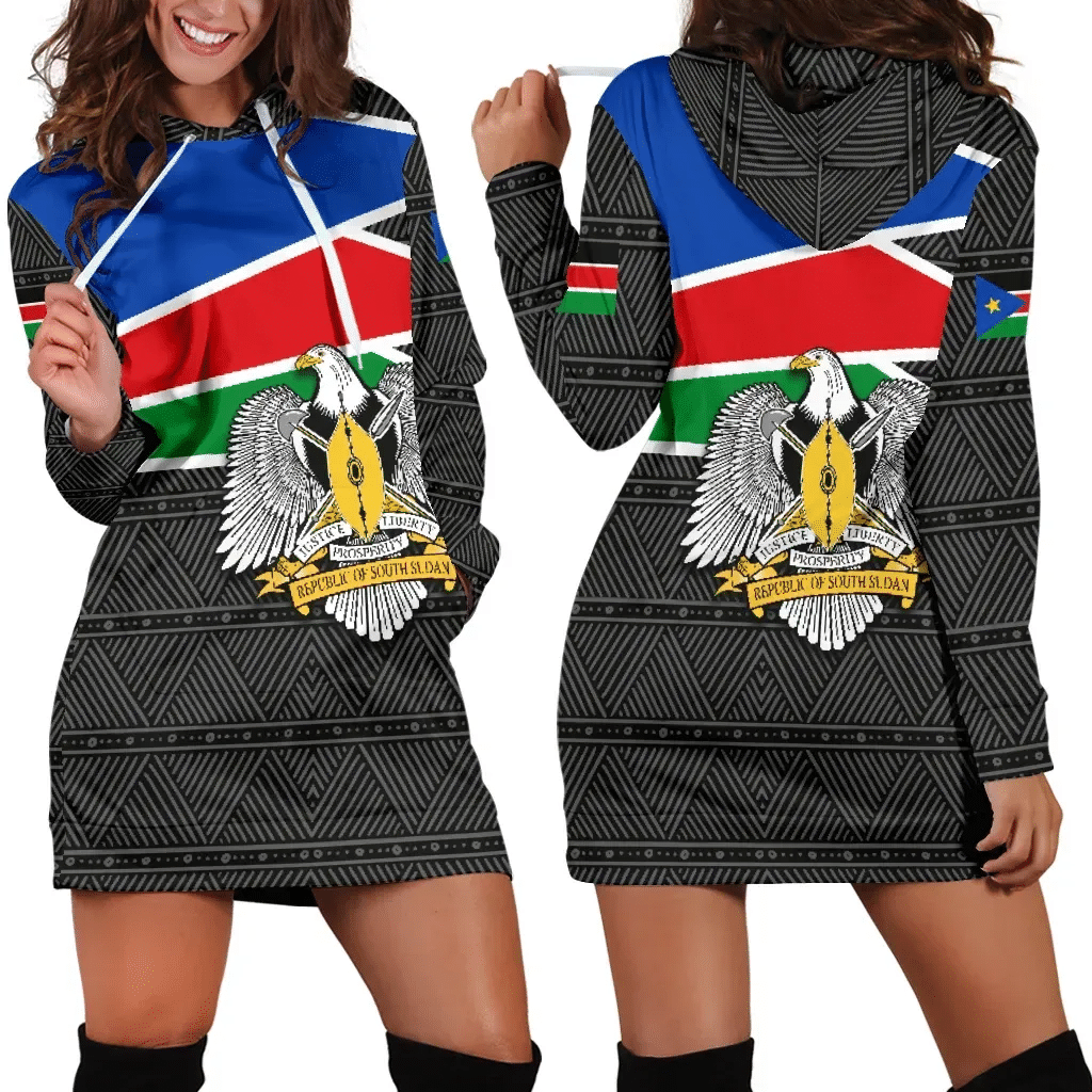 South Sudan Women's Hoodie Dress Flag Coat Of Arms TH4