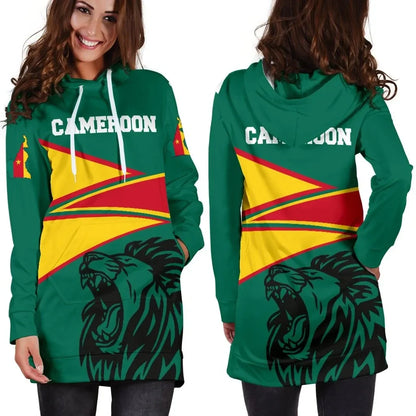 Cameroon Hoodie Dress, Cameroon Strong Flag Women