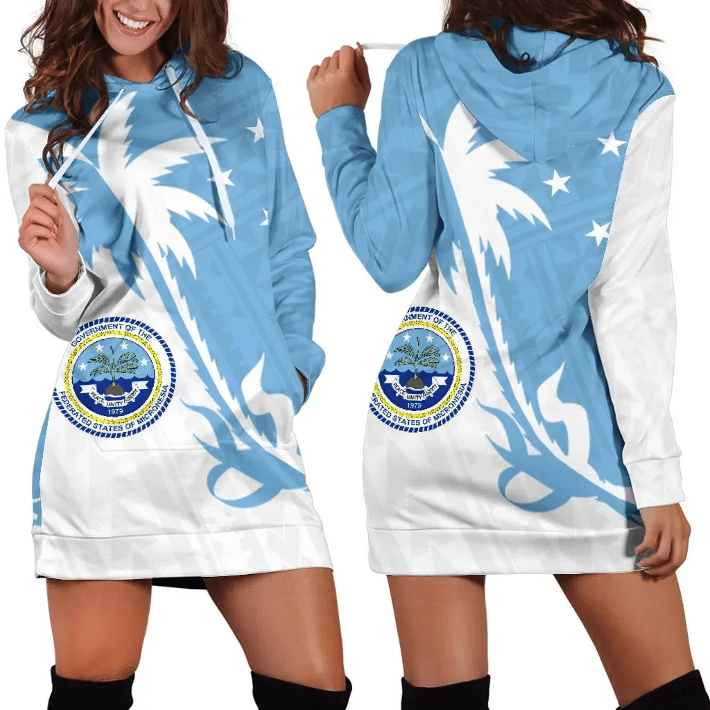 Federated States of Micronesia Coconut Tree Hoodie Dress K4