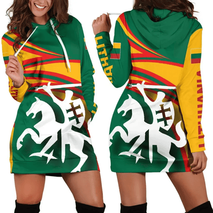 Lithuania Hoodie Dresses N Flag