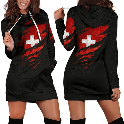 Switzerland in Me Women's Hoodie Dress Special Grunge Style