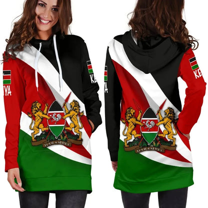 Kenya Impressive Flag Hoodie Dress