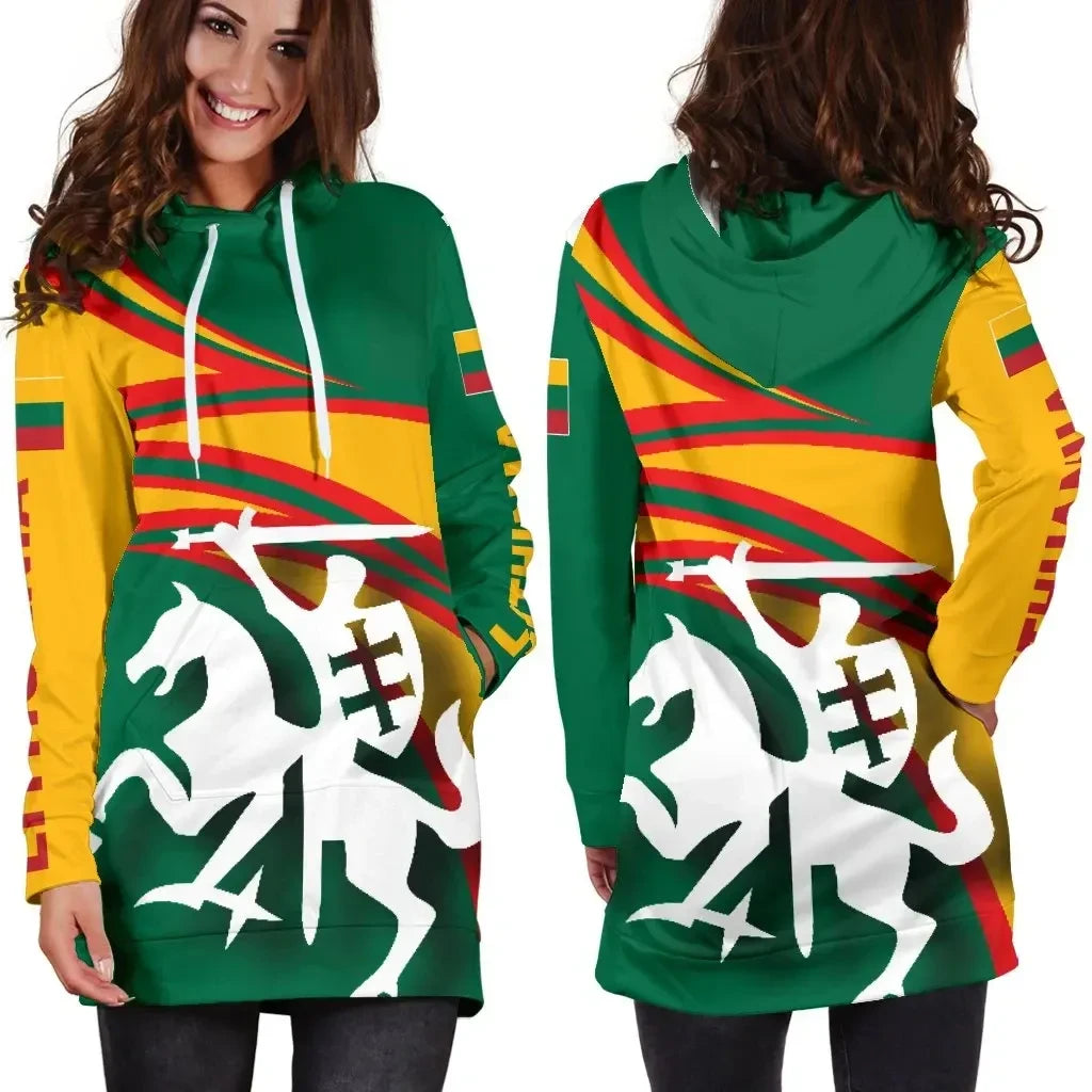 Lithuania Hoodie Dresses N Flag
