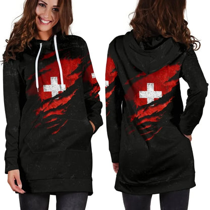Switzerland in Me Women's Hoodie Dress Special Grunge Style