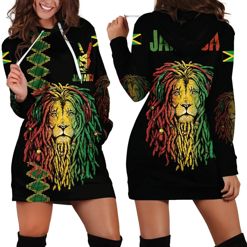 Jamaica Lion Hoodie Dress United