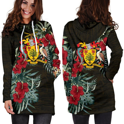 Barbados Hibiscus Hoodie Dress