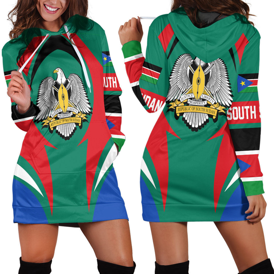 Clothing South Sudan Action Flag Hoodie Dress