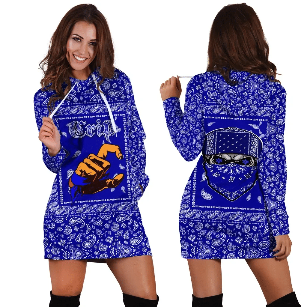 Crips Gang Skull Hoodie Dress