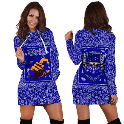 Crips Gang Skull Hoodie Dress