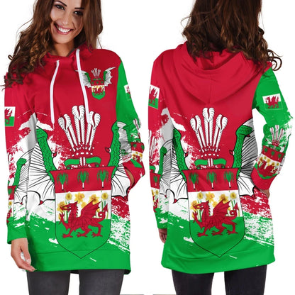 Wales Hoodie Dress Dragon Shiled Special