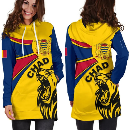 Chad Hoodie Dress, Chad Round Coat Of Arms Lion