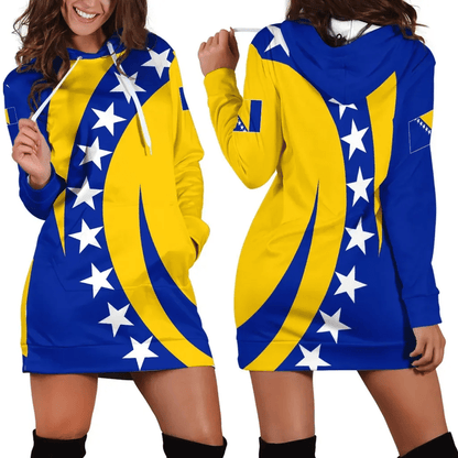 Bosnia And Herzegovina Hoodie Dress Half Cirlce