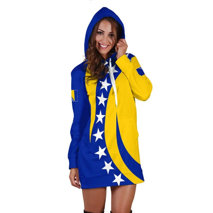 Bosnia And Herzegovina Hoodie Dress Half Cirlce