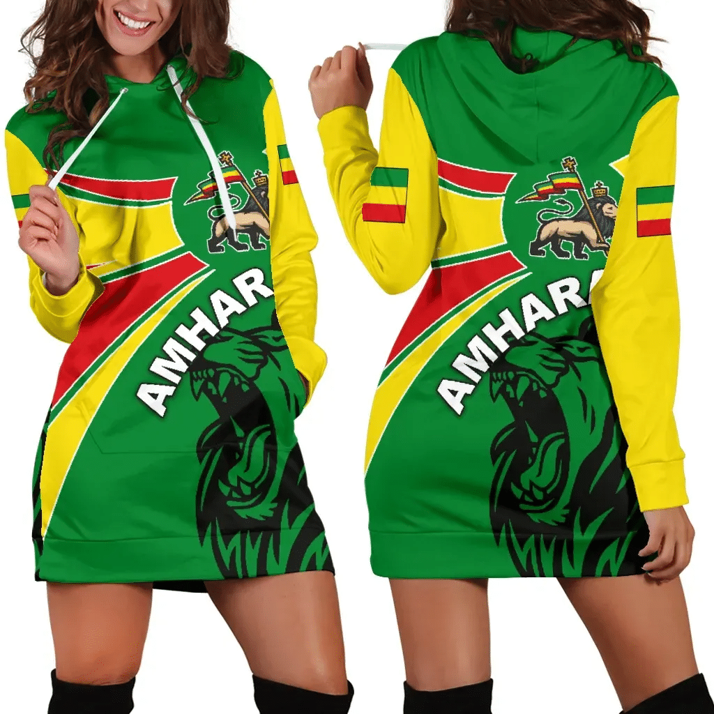 Amhara Hoodie Dress Amhara Coat Of Arms Lion Ver 02