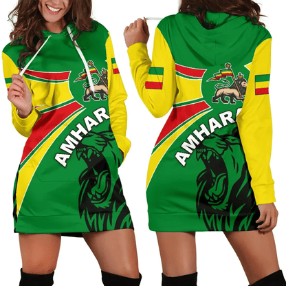 Amhara Hoodie Dress Amhara Coat Of Arms Lion Ver 02