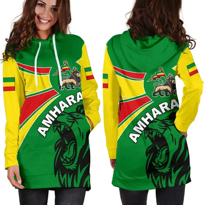 Amhara Hoodie Dress Amhara Coat Of Arms Lion Ver 02