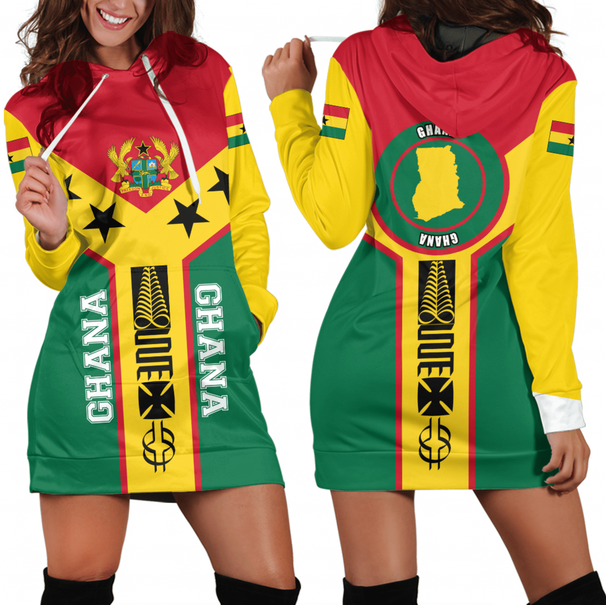 Clothing Ghana Rising Symbol Adinkra Tattoo Hoodie Dress