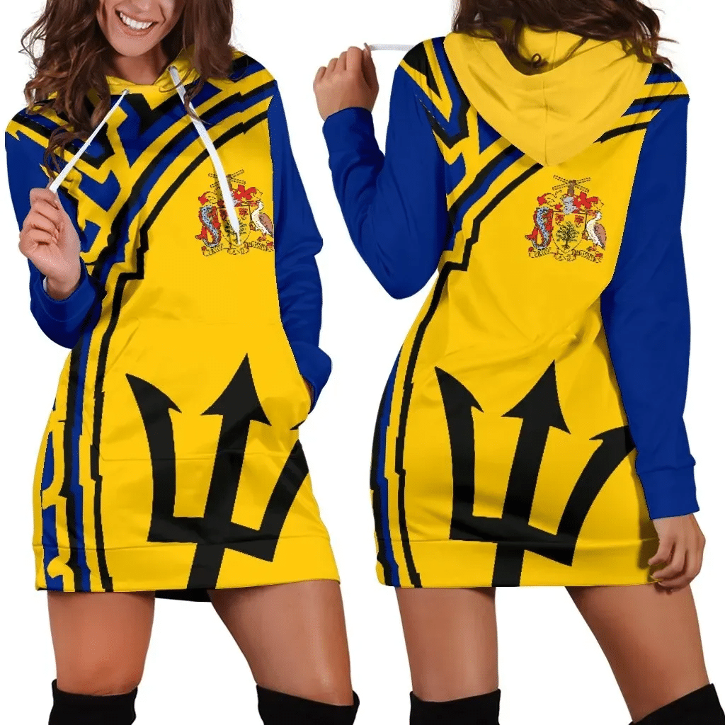 Bardados Vintage Coat of Arms Hoodie Dress