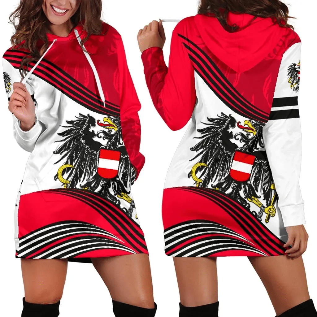 Austria Hoodie Dress Fall In The Wave K7