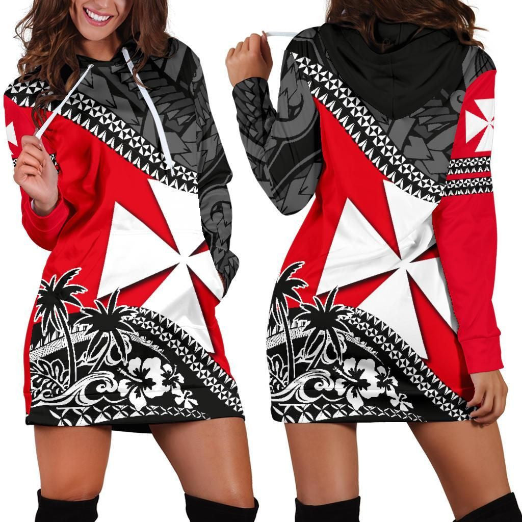 Wallis And Futuna Hoodie Dress Fall In The Wave K7