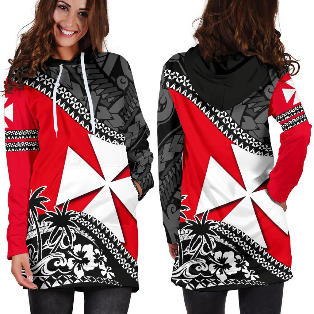 Wallis And Futuna Hoodie Dress Fall In The Wave K7
