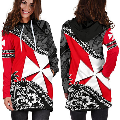 Wallis And Futuna Hoodie Dress Fall In The Wave K7