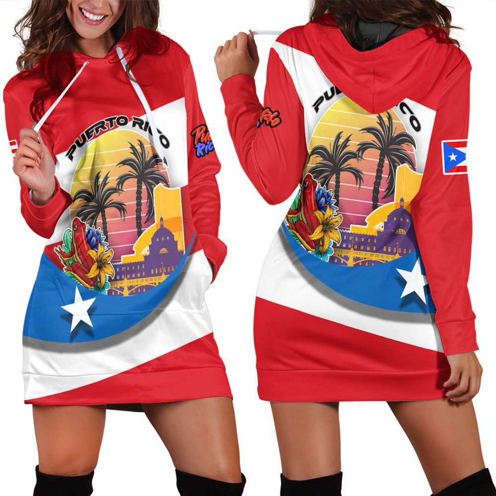 Clothing Puerto Rico Style Disco Retro Hoodie Dress