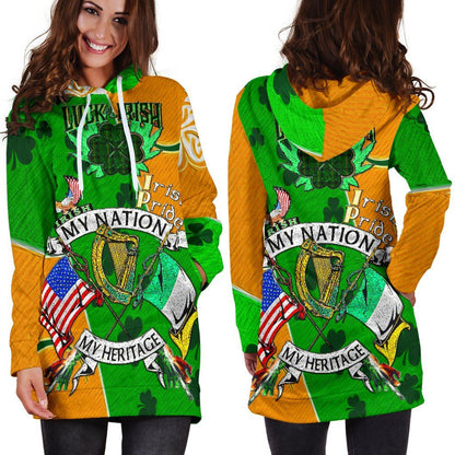 My Nation My Heritage Women's Women's Hoodie Dress Irish Americans GaedhealMheirice‚àö¬∞naigh B