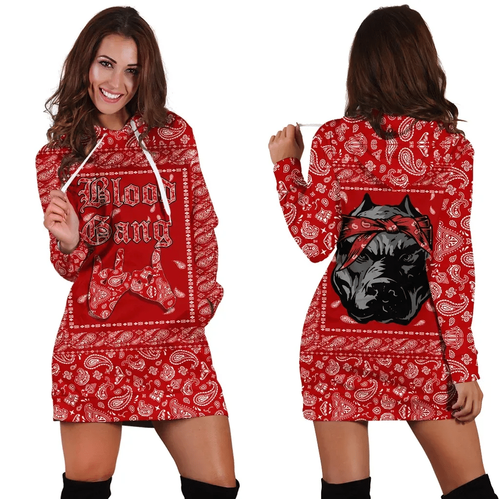 Blood Gang Bulldog Hoodie Dress