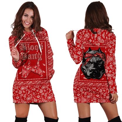 Blood Gang Bulldog Hoodie Dress