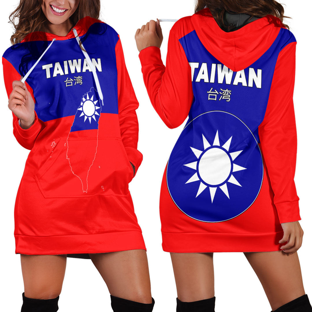 Clothing Taiwan Flag and Map Hoodie Dress