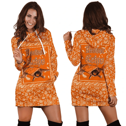 Hoover Crips Hoodie Dress Orange Bandana