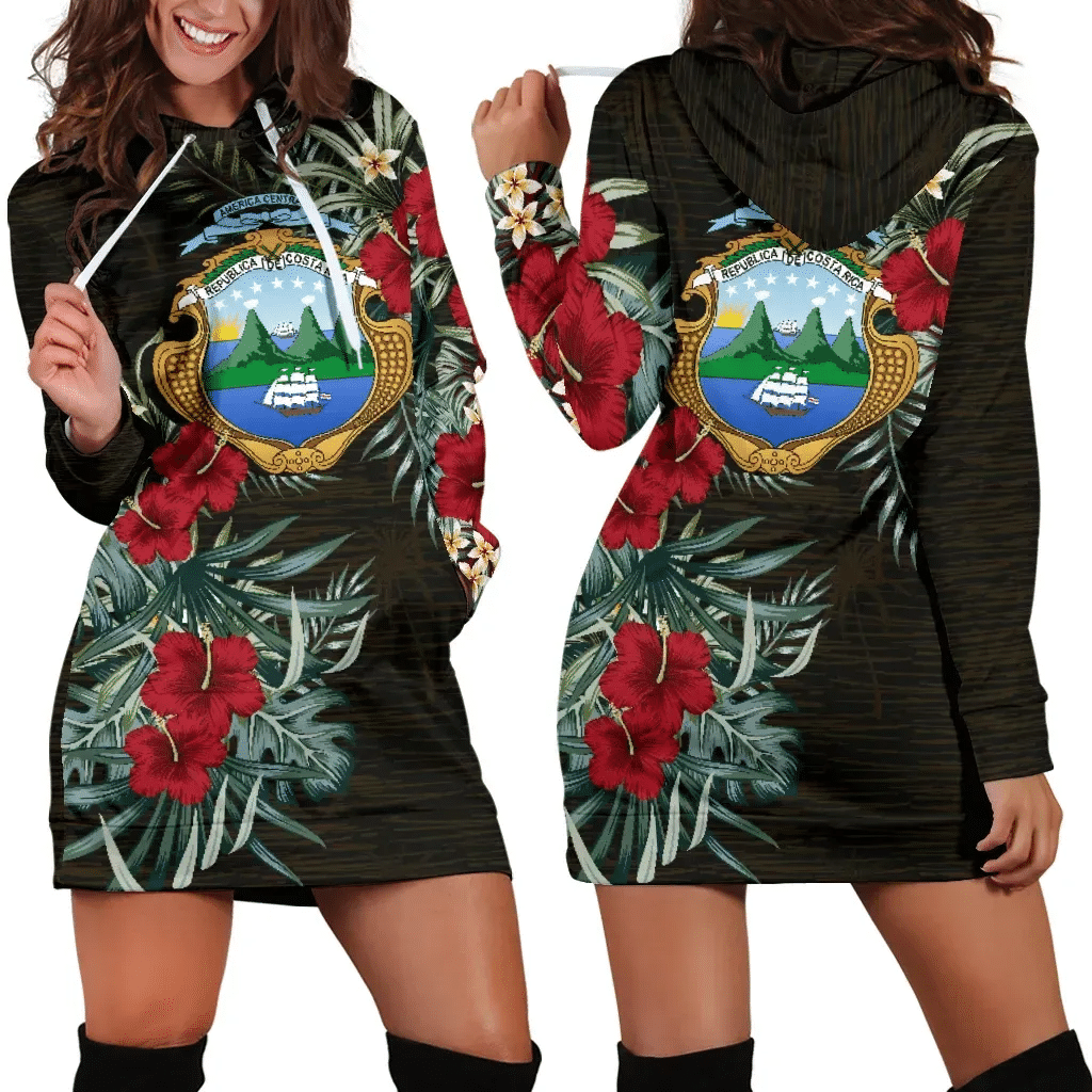 Costa Rica Hibiscus Hoodie Dress