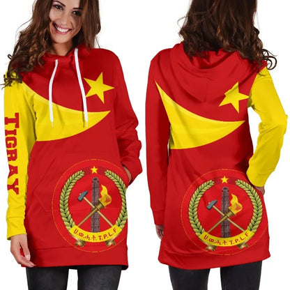 Tigray Women's Hoodie Dress, Tigray Coat Of Arms Flag Lion Ver 06