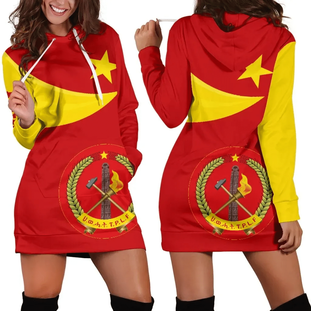 Tigray Women's Hoodie Dress, Tigray Coat Of Arms Flag Lion Ver 06