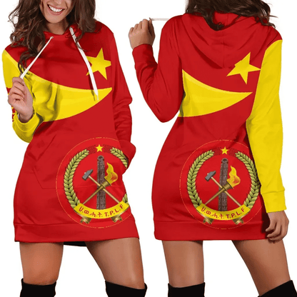 Tigray Women's Hoodie Dress, Tigray Coat Of Arms Flag Lion Ver 06