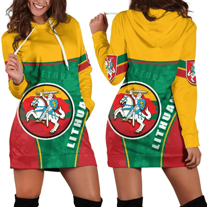 Lithuania Lietuva Women Hoodie Dress Circle Stripes Flag Proud Version