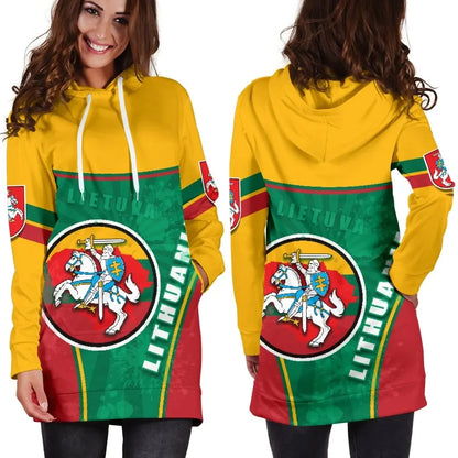 Lithuania Lietuva Women Hoodie Dress Circle Stripes Flag Proud Version