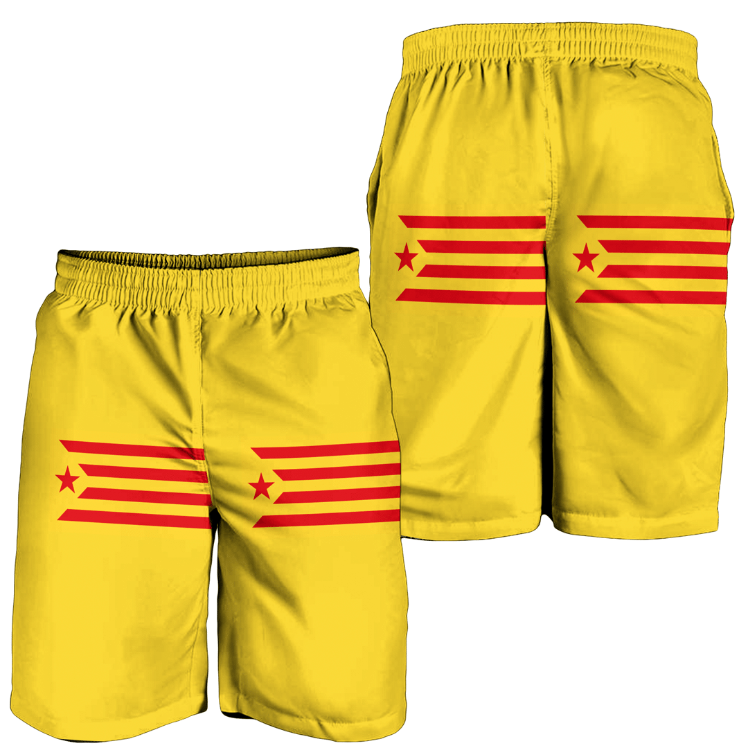 Men's Short Catalonia Flag Of Catalan Republic Estelada Roja Men's Short