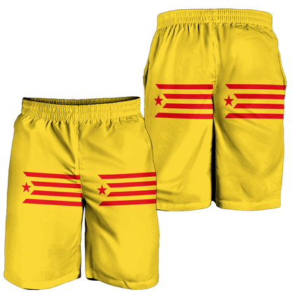 Men's Short Catalonia Flag Of Catalan Republic Estelada Roja Men's Short