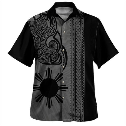 Philippines Filipinos Hawaiian Shirt Polynesia Tribal Tattoo Black Island Hawaii Shirt