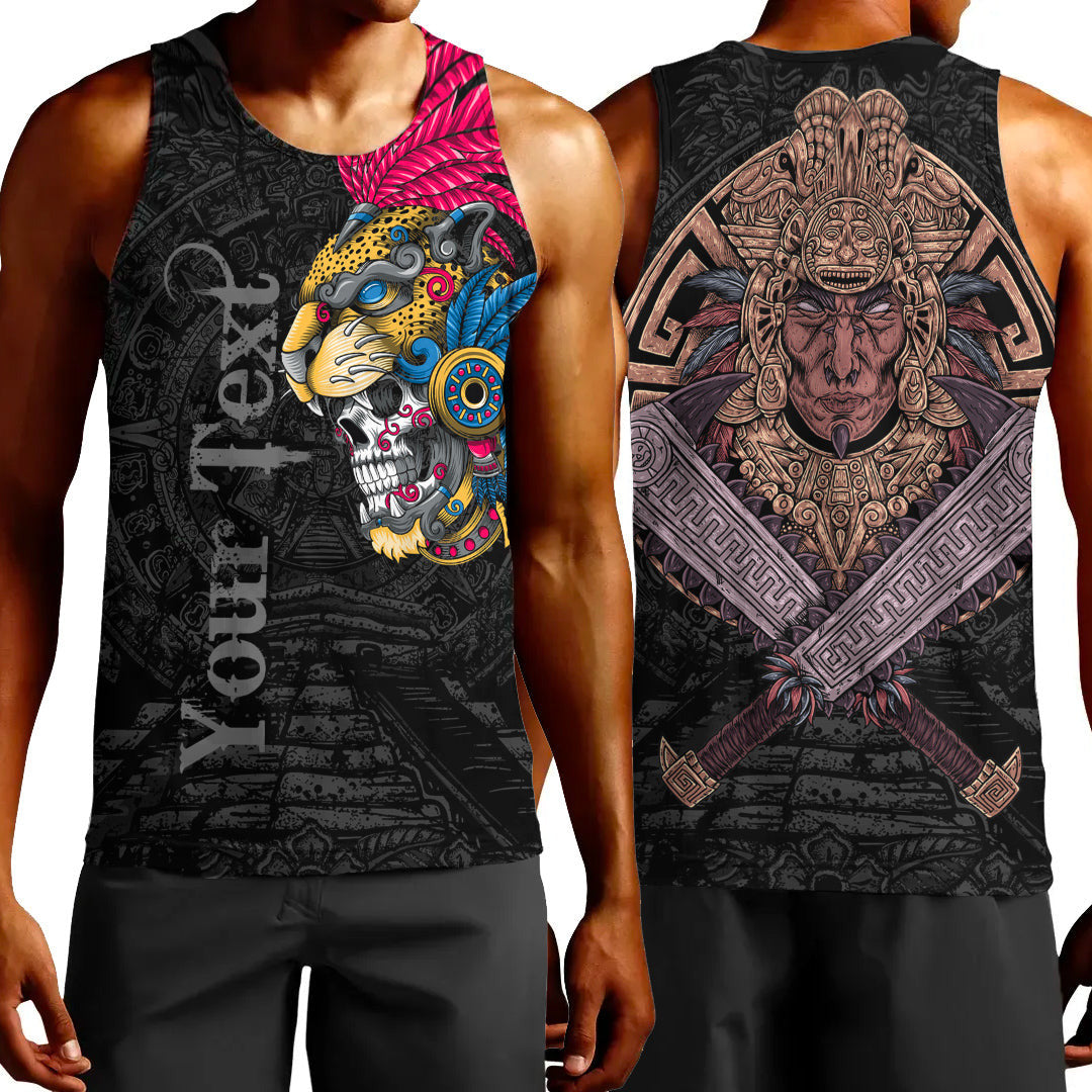 Clothing Custom Mexico Jaguar Aztec Skull Warrior Tank Top